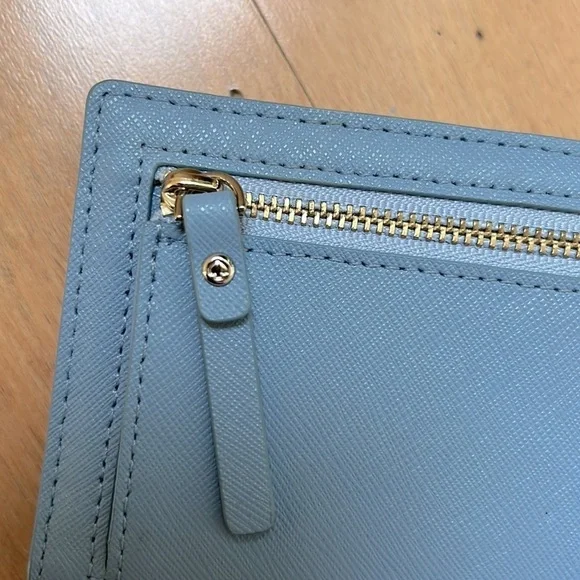Kate Spade Laurel Way Stacy Saffiano leather Wallet Light Blue - Picture 4 of 10